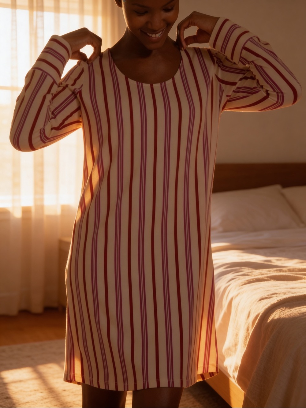 NWT Soma Embraceable Long-Sleeve Sleepshirt - Picture 5 of 8